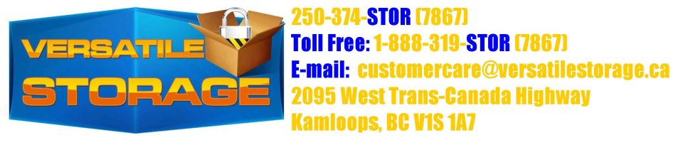 Storage Kamloops - Versatile Storage 240-374-7867 2095 West Trans-Canada Highway, Kamloops, BC V1S 1A